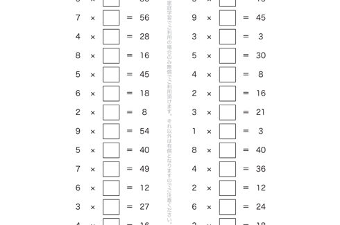 基準とする数をもとに、いくつずつ増えるかに着目して、かけ算の意味や式の表し方、倍の意味を学習し、九九を使った計算を解いていきます。