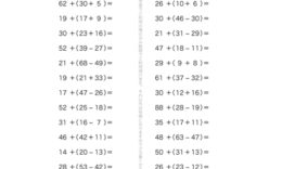 通常のたし算・ひき算の数式に、カッコを使った式をプラスし、計算順序を学習していきます。数の大小に惑わされずに、順に計算する力を養います。