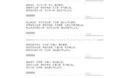 日常の身近な題材を文章問題にし、計算力はもとより、文章から数字の大小、ものの総数と残数を把握し、求めることを学んでいきます。