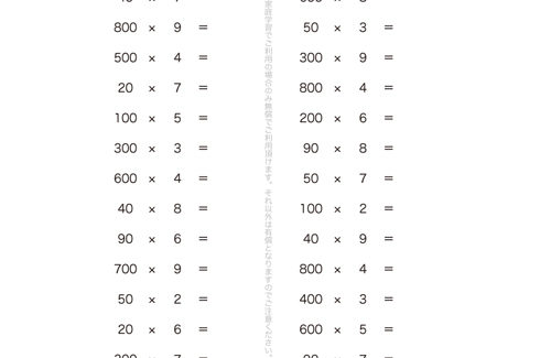 何十、何百という数を、まとまりとしたひとつの単位と意識して、位に気をつけながら学習していきます。むずかしく考えず、九九の延長としてチャレンジすることが大切です。