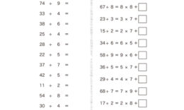 かけ算の九九を使いつつ、少しだけステップアップして、余りをもたせた計算問題になっています。余りの意味を理解し、わり算の仕組みをさらに理解していきます。